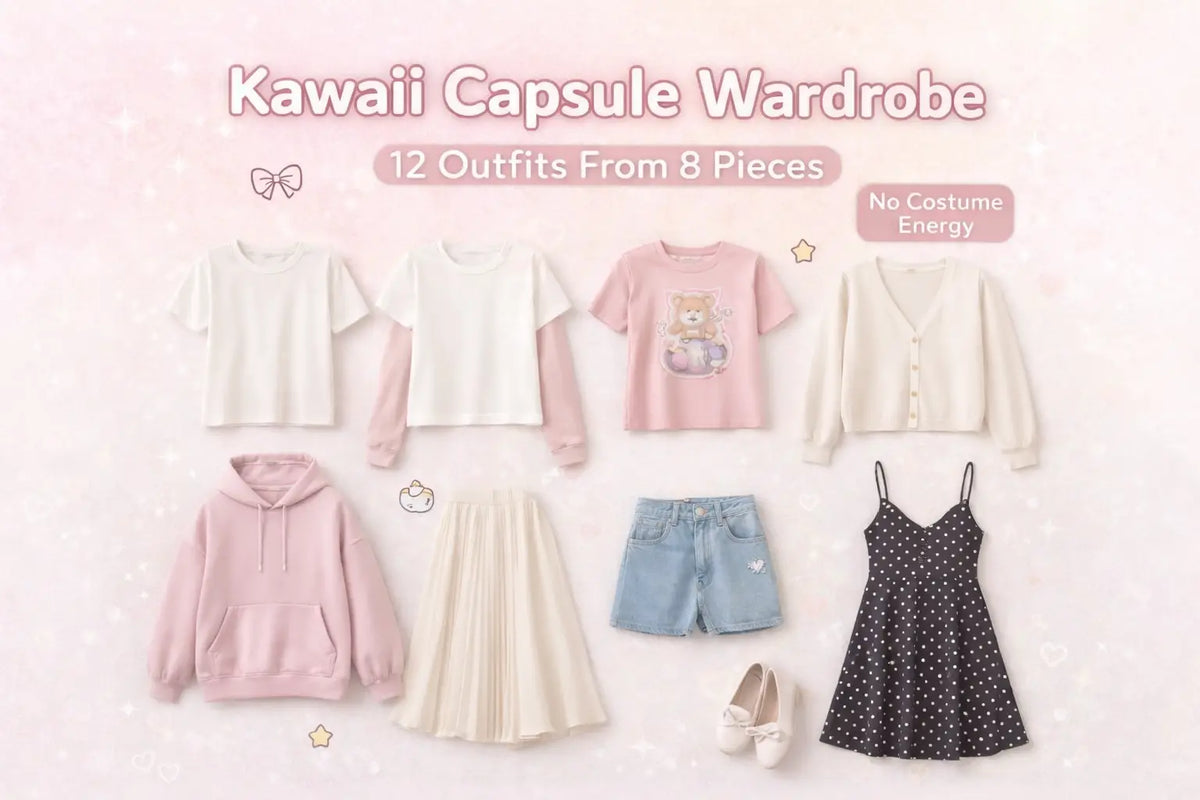 Kawaii Capsule Wardrobe: 12 Outfits From 8 Pieces (No Costume Energy)