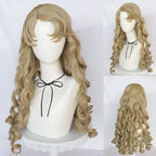 Synthetic 26inch Princess Curly Wavy Long Brown Sleeping Beauty Aurora Cosplay Wig for Halloween Christmas School