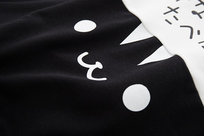 Kawaii Cat Hoodie with Fish Print & Ears