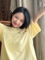 Summer Cotton Apple Graphic T-Shirt - kawaii-inspired outfit in pastel colors - 80344864