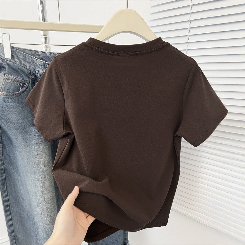 Cute Cat Print Korean Short Sleeve T-Shirt