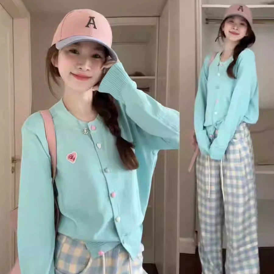 Light Blue Soft Girl Knit Cardigan