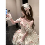 Blush Lace Princess Tea Party Lolita Dress - kawaii-inspired outfit in pastel colors - 27771196