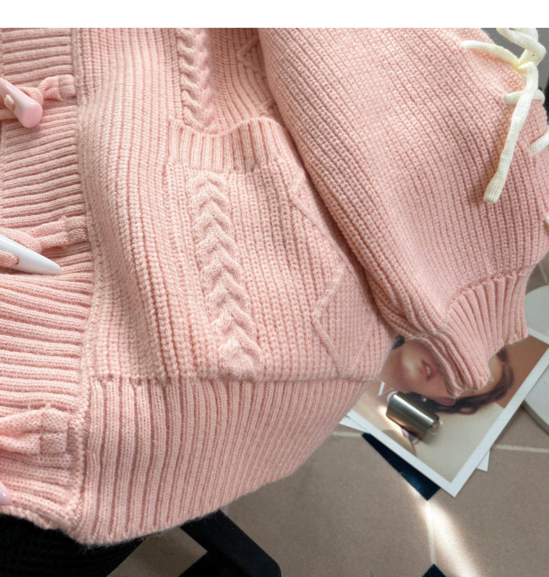 Lazy Japanese Collegiate Knit Cardigan - kawaii-inspired outfit in pastel colors - 74054758