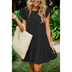 Ruffle Sleeve Tiered Soft Girl Dress - kawaii-inspired outfit in pastel colors - 46128928
