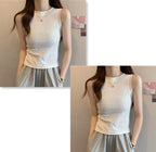 Modal Wide-Shoulder Slim Vest - kawaii-inspired outfit in pastel colors - 50688703