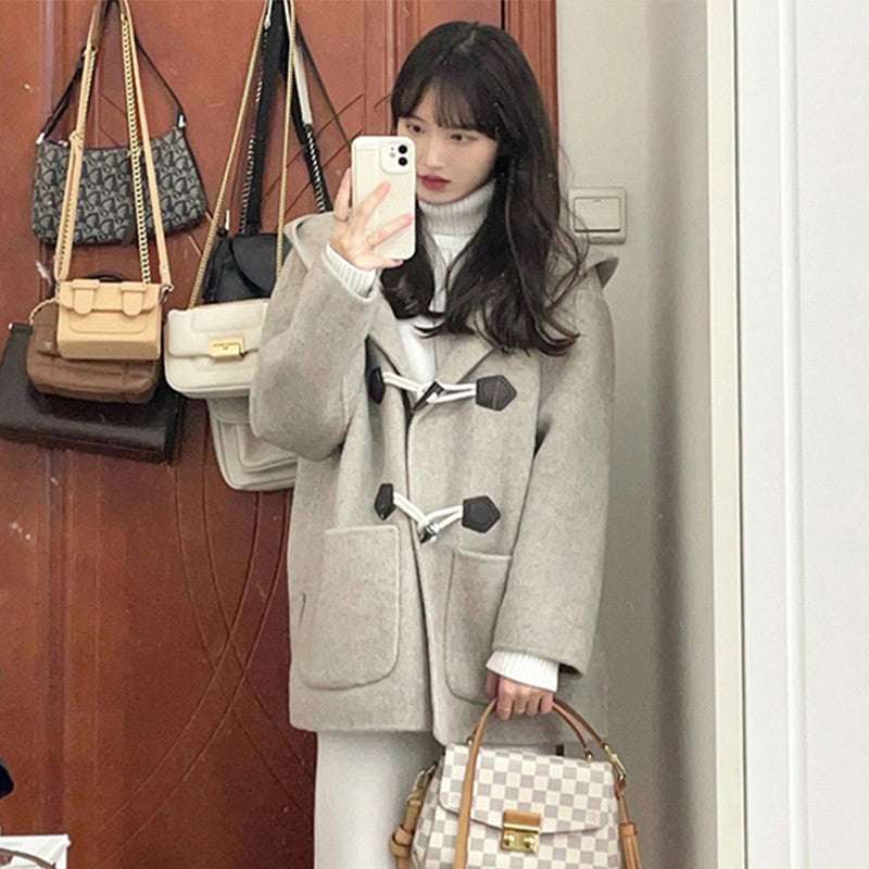 Small Hepburn Tweed Horn Buckle Coat