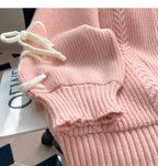 Lazy Japanese Collegiate Knit Cardigan - kawaii-inspired outfit in pastel colors - 46703388