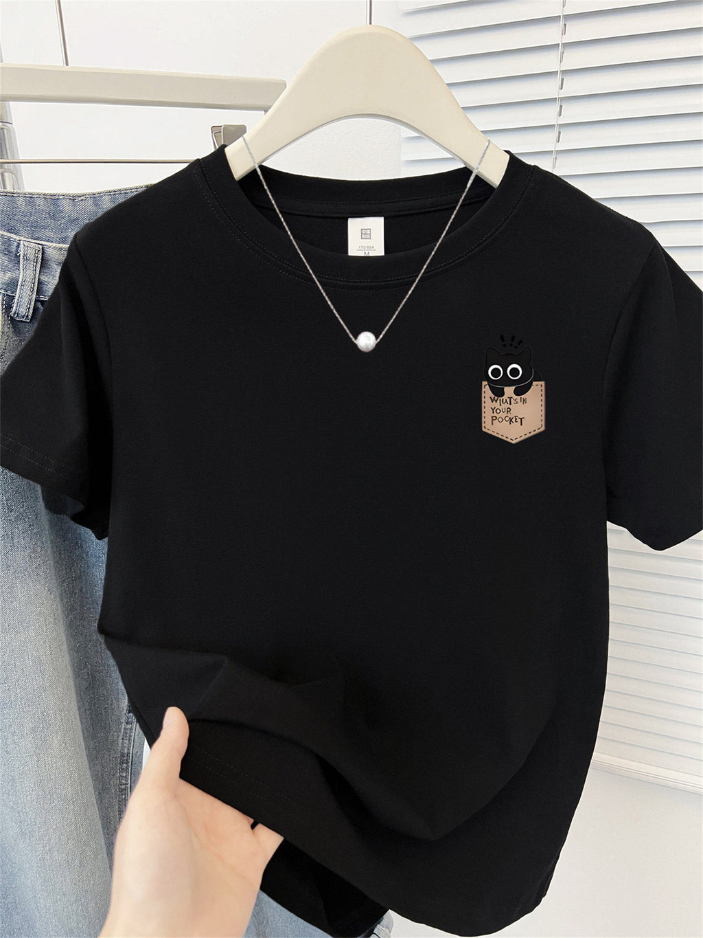 Cute Cat Print Korean Short Sleeve T-Shirt