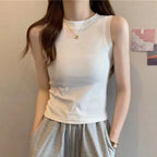 Modal Wide-Shoulder Slim Vest - kawaii-inspired outfit in pastel colors - 75464354