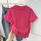 Simple Cute Rabbit Short-Sleeve Tee - kawaii-inspired outfit in pastel colors - 62934019