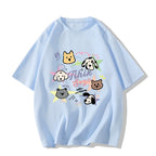 Creamy Cartoon Dog Graphic Tee - kawaii-inspired outfit in pastel colors - 62341236