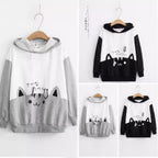 Kawaii Cat Hoodie with Fish Print & Ears - kawaii-inspired outfit in pastel colors - 99923190