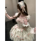 Blush Lace Princess Tea Party Lolita Dress - kawaii-inspired outfit in pastel colors - 80179425