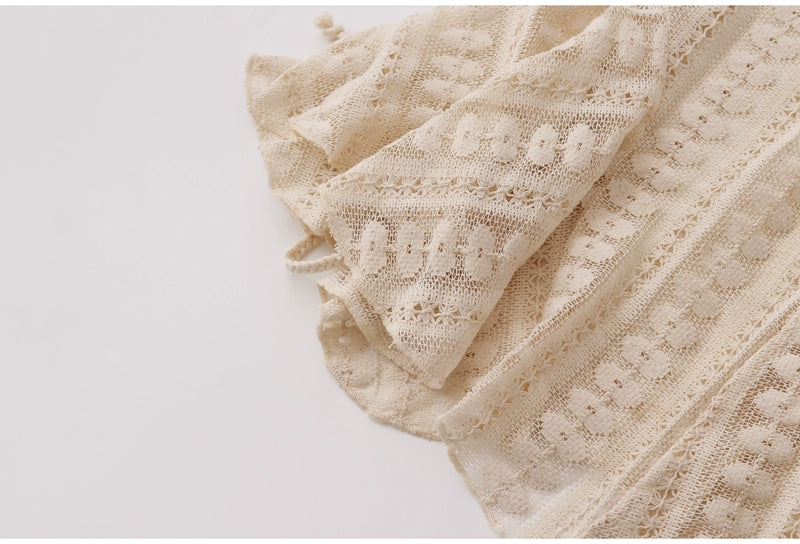 Original homemade forest retro irregular cut-out lace tie versatile layered skirt curtain one-piece meat fart curtain