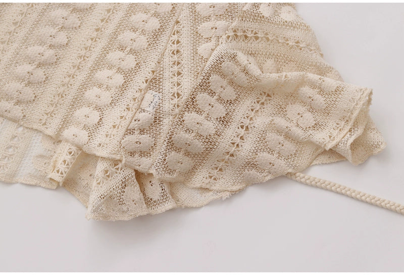 Original homemade forest retro irregular cut-out lace tie versatile layered skirt curtain one-piece meat fart curtain