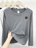 Cute Cat Print Korean Short Sleeve T-Shirt - kawaii-inspired outfit in pastel colors - 19396840