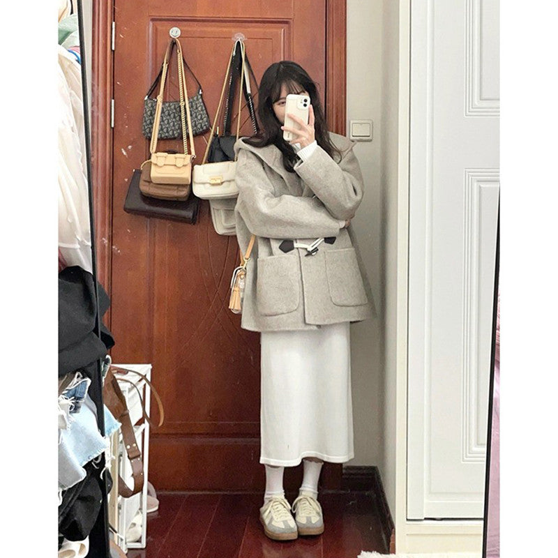 Small Hepburn Tweed Horn Buckle Coat