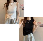 Modal Wide-Shoulder Slim Vest - kawaii-inspired outfit in pastel colors - 53174180