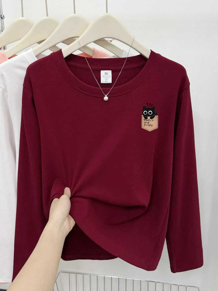 Cute Cat Print Korean Short Sleeve T-Shirt