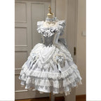 Whispering Snowfall Lace Princess JSK - kawaii-inspired outfit in pastel colors - 20003573