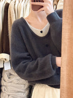 Japanese Sweet Faux Two-Piece Cardigan - kawaii-inspired outfit in pastel colors - 40938660