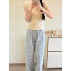 Milky Bunny Slim Summer Short-Sleeve Tee - kawaii-inspired outfit in pastel colors - 22505228