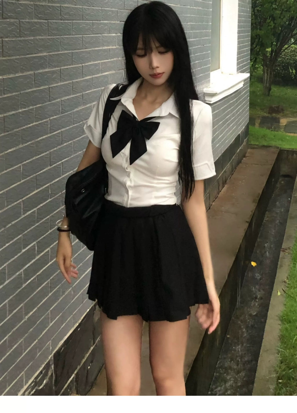 JK Waist Shirt & Pleated Skirt Set