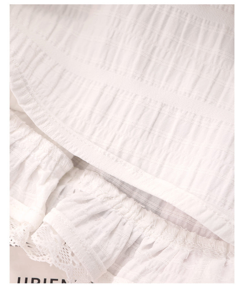 Pink Knit Top & Lace Trim Skirt Set