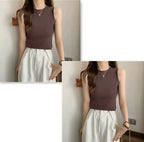 Modal Wide-Shoulder Slim Vest - kawaii-inspired outfit in pastel colors - 24906698