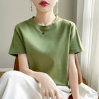 Mercerized Cotton Slim-Fit Women’s Tee - kawaii-inspired outfit in pastel colors - 62332790