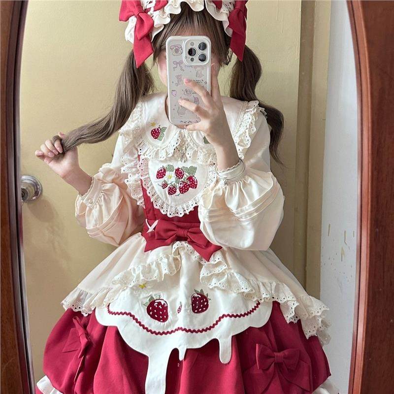 Berry Lace Darling Strawberry JSK Dress Set