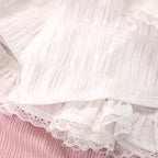 Pink Knit Top & Lace Trim Skirt Set - kawaii-inspired outfit in pastel colors - 75113716