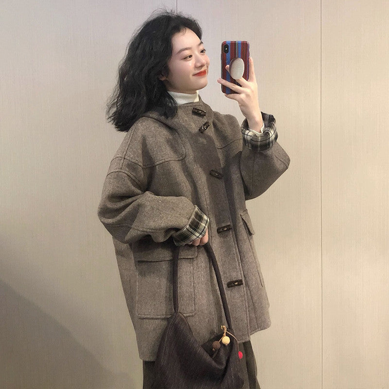 Small Hepburn Tweed Horn Buckle Coat