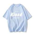 American Retro Oversized Letter Print T-Shirt - kawaii-inspired outfit in pastel colors - 1416057
