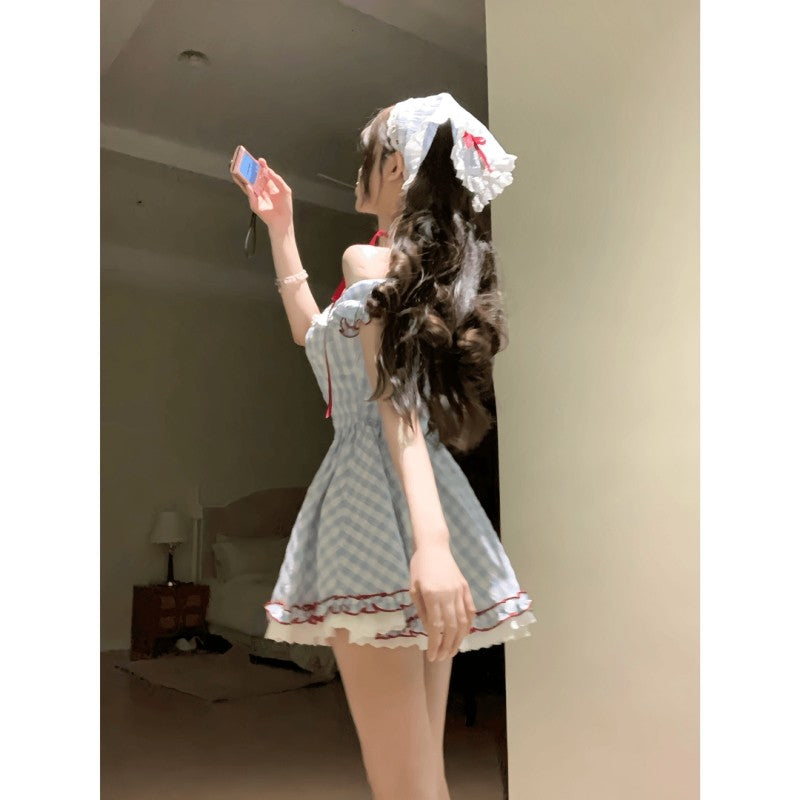 French Pastoral Square Neck Summer Dress