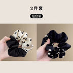 Pearl Soufflé Polka Dot Satin Scrunchie - kawaii-inspired outfit in pastel colors - 16429713