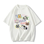 Creamy Cartoon Dog Graphic Tee - kawaii-inspired outfit in pastel colors - 78419898