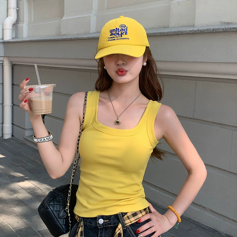 Summer Plus-Size Stretch Ribbed Camisole