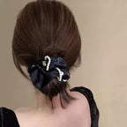 Pearl Soufflé Polka Dot Satin Scrunchie - kawaii-inspired outfit in pastel colors - 30065749