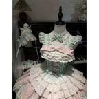 Mint Macaron Princess Lolita JSK Dress - kawaii-inspired outfit in pastel colors - 58101191