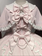 Pink Heart Princess Lolita Dress & Cape Set - kawaii-inspired outfit in pastel colors - 3305228