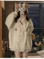 Dopamine Sweet Floral-Lapel Jacket - kawaii-inspired outfit in pastel colors - 45798191