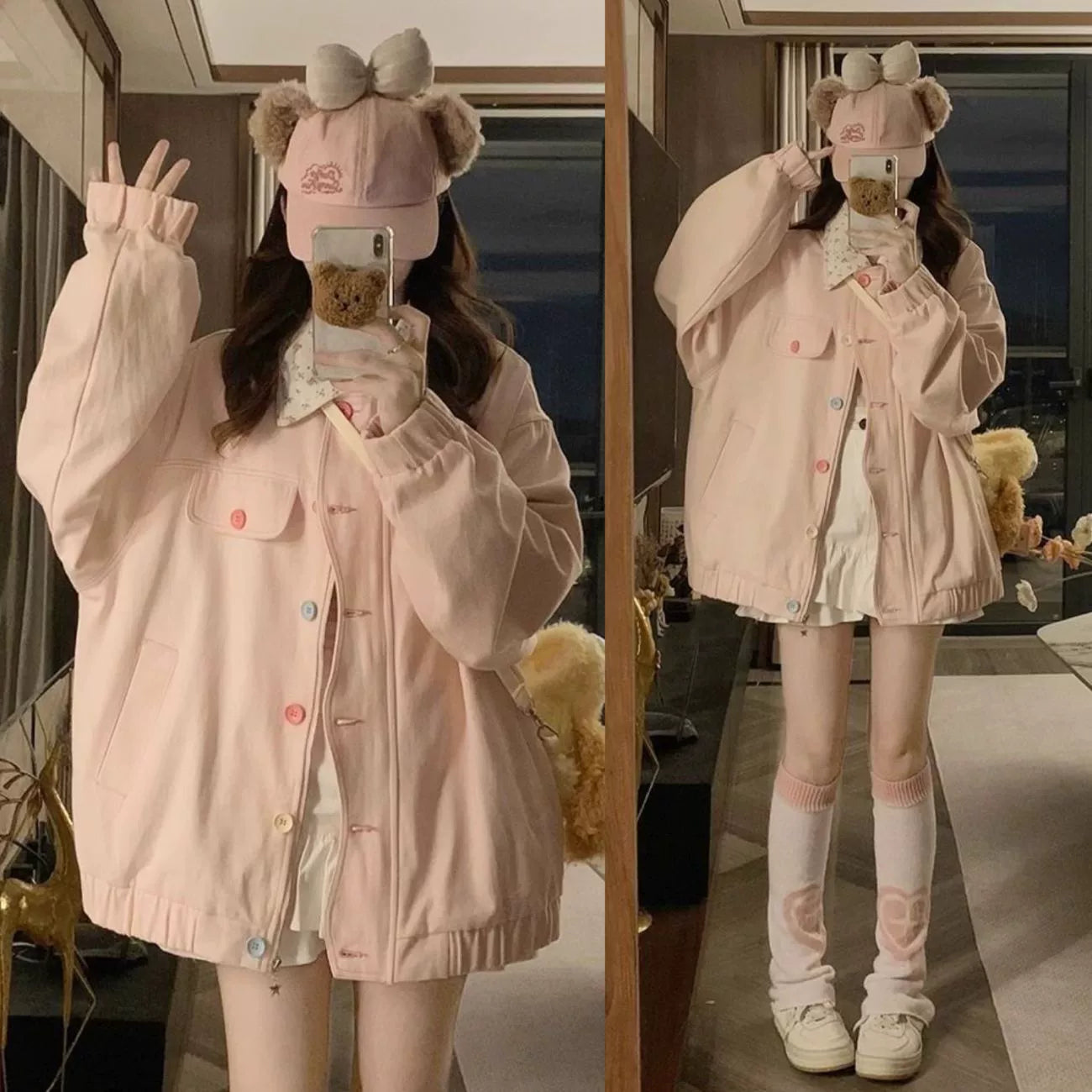 Dopamine Sweet Floral-Lapel Jacket