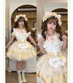 Sweet Tea Meow Lolita OP Dress - kawaii-inspired outfit in pastel colors - 4926603