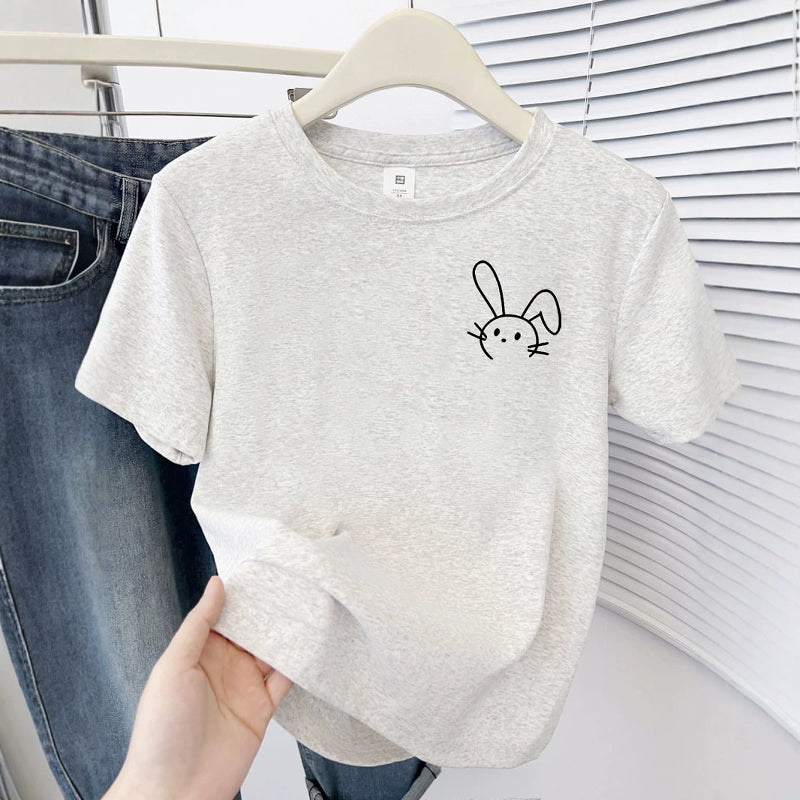Simple Cute Rabbit Short-Sleeve Tee