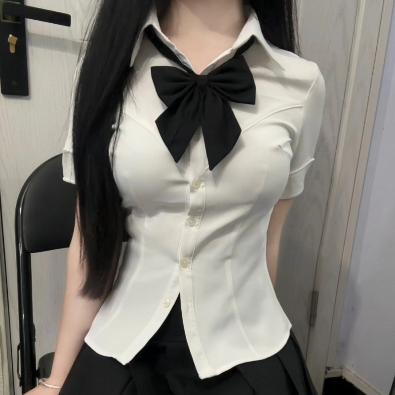 JK Waist Shirt & Pleated Skirt Set