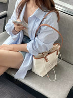 Blue Striped Summer Commuter Shirt - kawaii-inspired outfit in pastel colors - 65828726