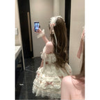 Blush Lace Princess Tea Party Lolita Dress - kawaii-inspired outfit in pastel colors - 70501782