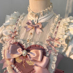 Pink Ribbon Lolita Corset Set - kawaii-inspired outfit in pastel colors - 25601361
